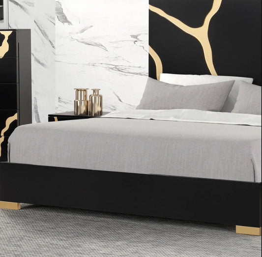 Goldsberg II Contemporary Bedroom Collection, Black & Gold