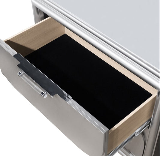 Sheridan Contemporary Queen Bedroom Collection with Embossed Panels, Silver