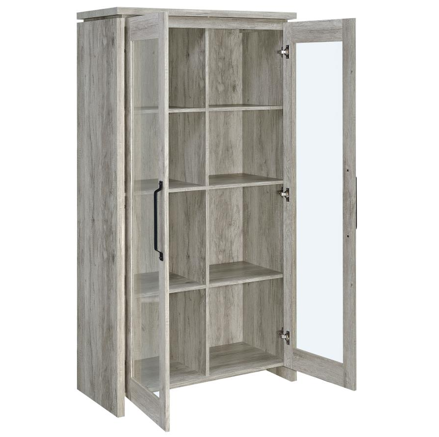 Alejo Rustic Gray Curio Cabinet