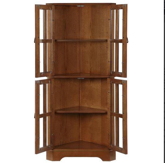 Reese Antique Brown Curio Cabinet