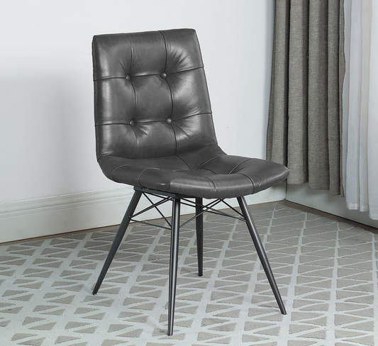 Altus Modern Industrial 5-Piece Dining Set – Oak & Charcoal or Brown Faux Leather