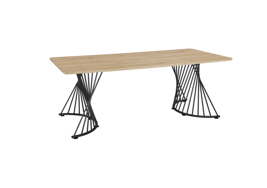 Altus Modern Industrial Dining Table - Oak & Charcoal