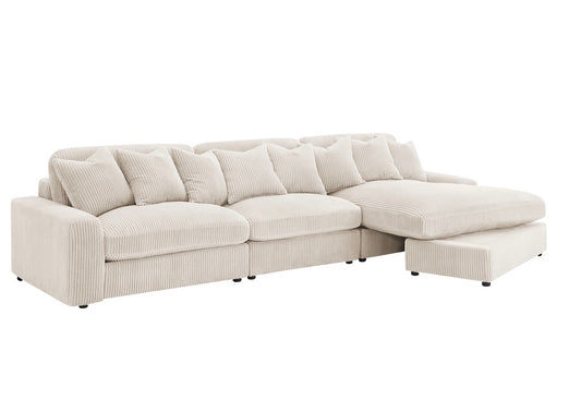 Blaine II Corduroy Upholstered Reversible Sectional - Sand