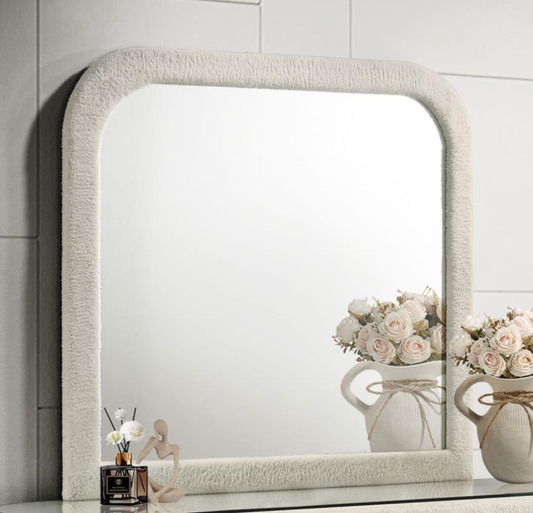 Sonya 6-drawer Ivory Boucle Upholstered Dresser