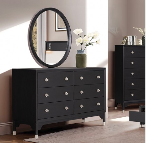 Torrance Mid-Century Modern Dresser, Black