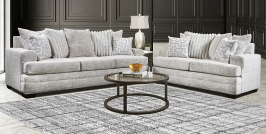 Galactic Transitional Track Arm Upholstered Sofa - Charcoal or Oyster