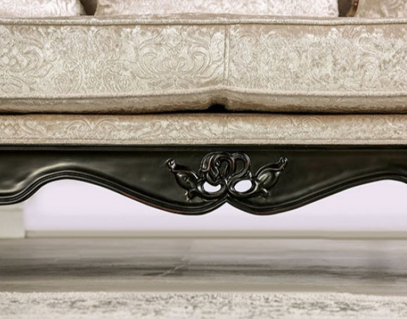 Acapulco Traditional Arm Chair in Off-White & Black with Wing Back Design