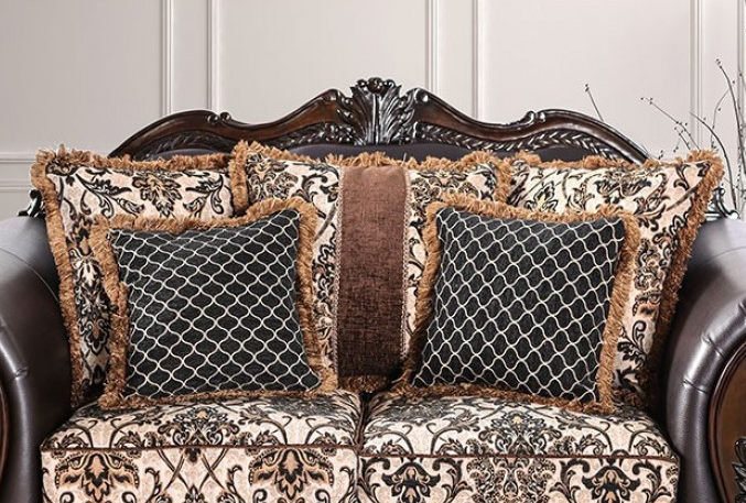 Jamael Traditional Sofa & Loveseat Set – Brown & Espresso