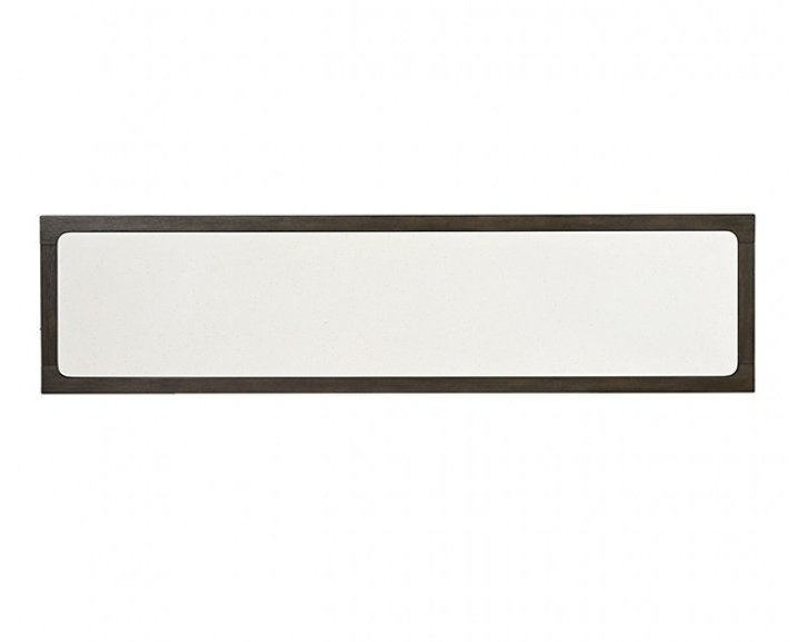 Vellara Transitional Hutch & Buffet with Stone Top & Gold Hardware – Dark Walnut - Finally Home Furnishings LLC