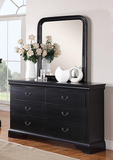 Poundex Contemporary Classic Design Black Mirror - F4726