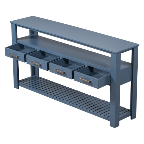 Trexm 62.2'' Modern Entryway Console Table - Blue
