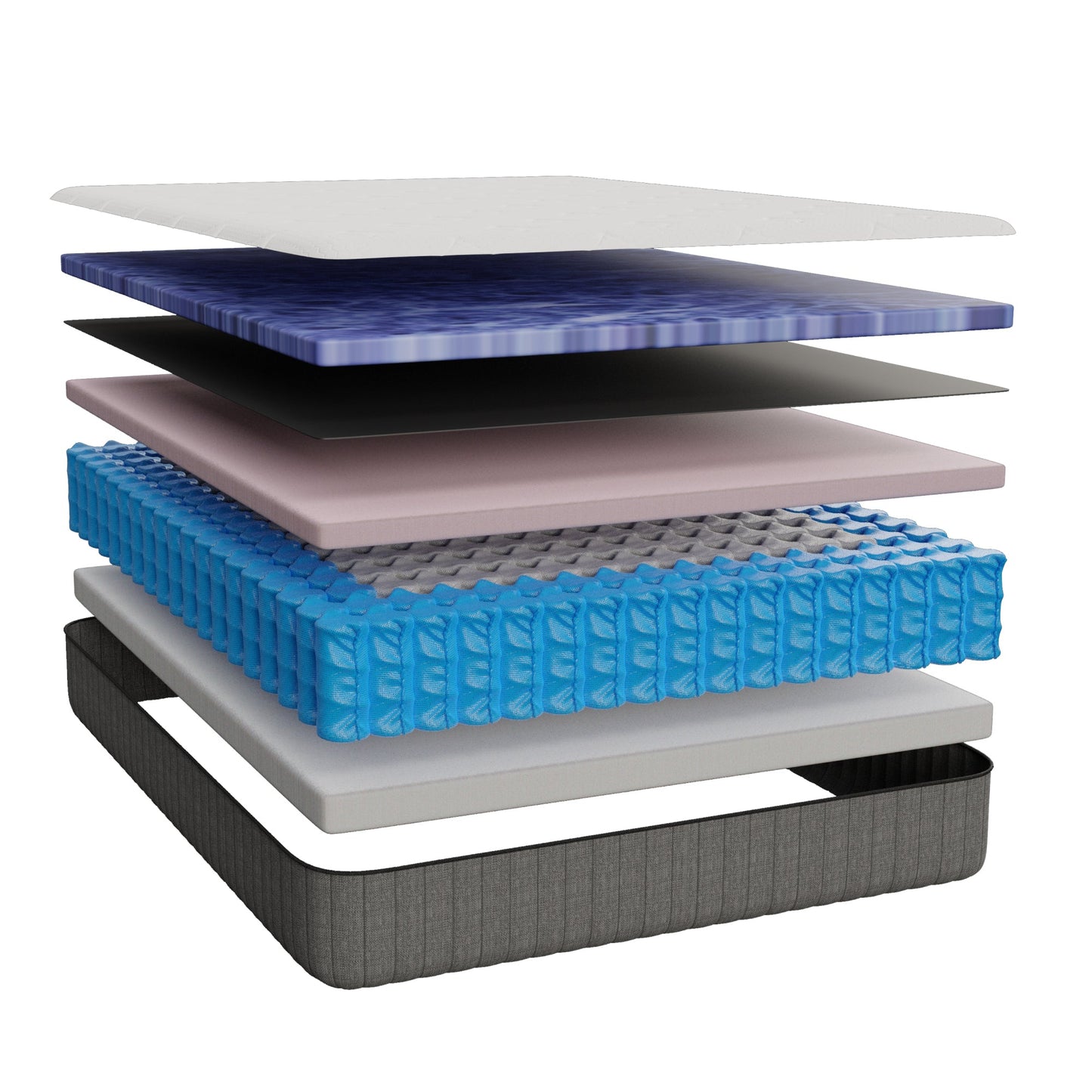 Ghostbed Massage Mattress Hybrid 12" Profile - Queen - White - detail view 7