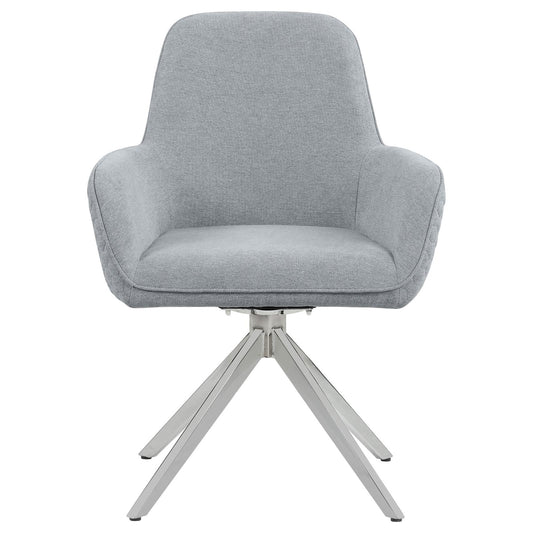 Abby Light Grey and Chrome Flare Arm Side Chair
