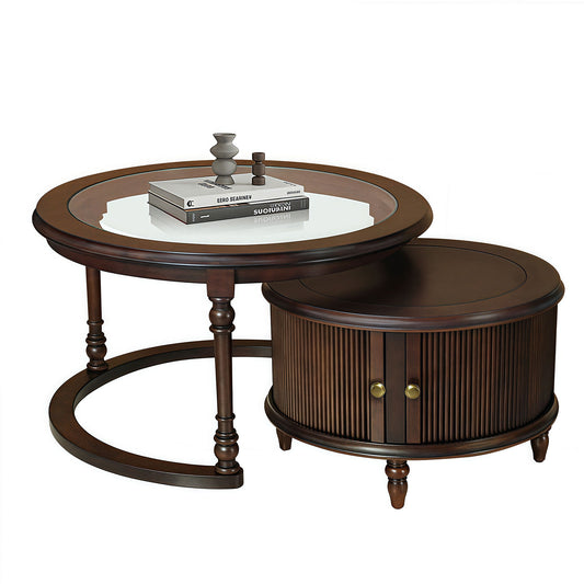 Brown Nesting Tables with Wood Legs - primary color shot