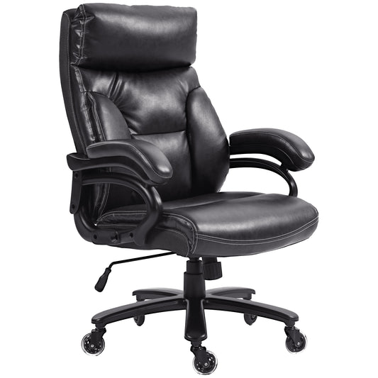 Vinsetto Heavy Duty PU Leather Office Chair Hold up to 400lb, Black