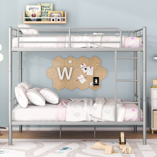 Full over Full Metal Bunk Bed - Silver - detail view 2