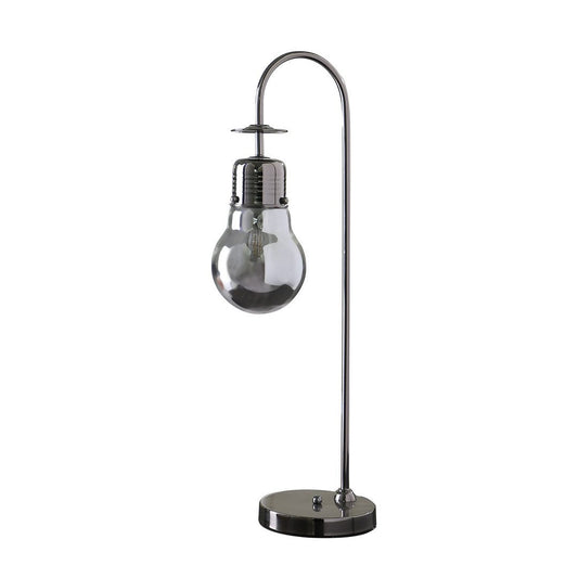 29' In Adan Edison Restorative Glass Led Downbridge Black Chrome Metal Table Lamp