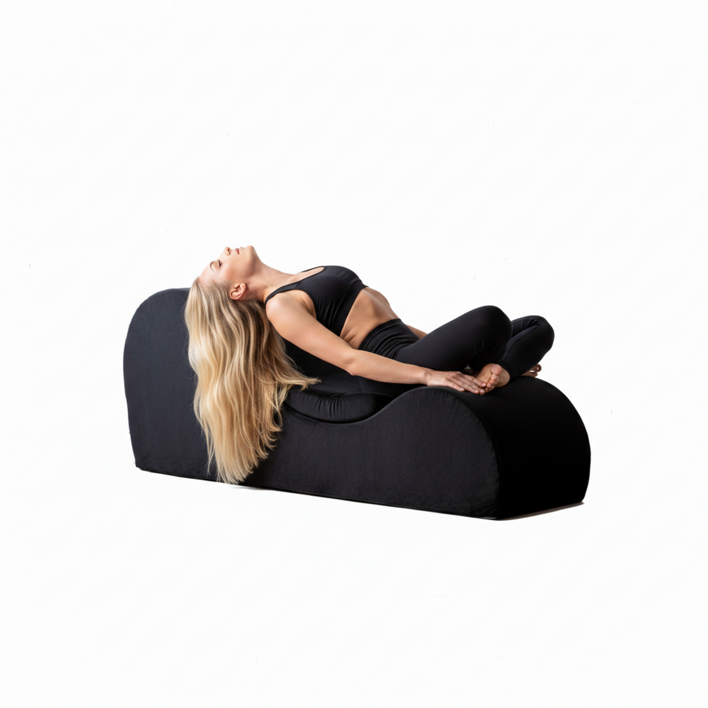 Solace Chaise Lounge Chair Ergonomic Design with Soft Yet Firm High-Density Foam Core Removable Machine-Washable Cover Black Polyurethane 62.5 X 18 X - detail view 6