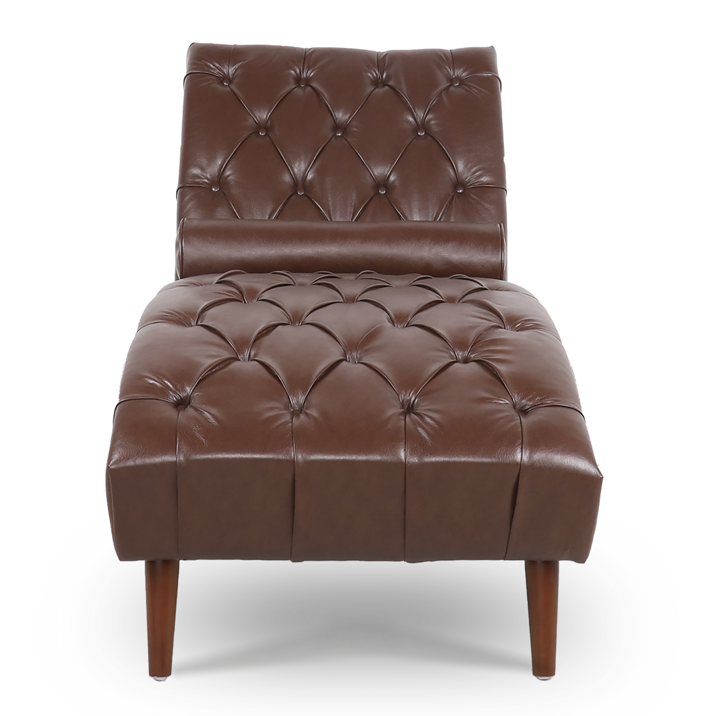 Upholstered Chaise Lounge - Brown - detail view 8