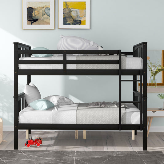 Full over Full Bunk Bed with Ladder - Espresso - detail view 2