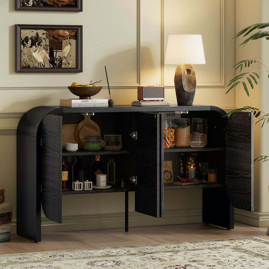 TREXM Buffet Cabinet with Storage - Black - detail view 2