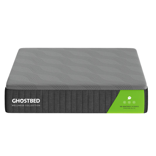 GhostBed 3D Matrix 12' Queen Hybrid Mattress in Grey with Foam and Spring Construction, Medium-Plush Feel