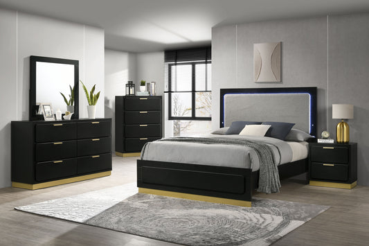 Caraway Eastern King LED Panel Bedroom Set