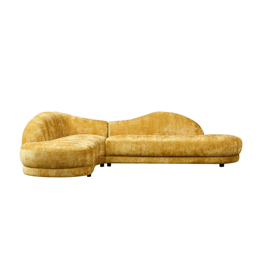 114" Mid-Century Upholstered Comfy Sectional with Left-Facing Chaise - Yellow - primary color shot
