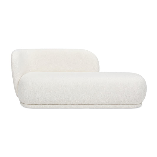 Aire 75' RAF Modern Rounded Chaise Lounge - White - detail view 2