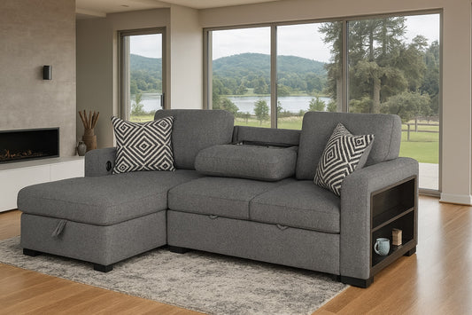 Chatham Gray Storage Sleeper Sectional Sofa