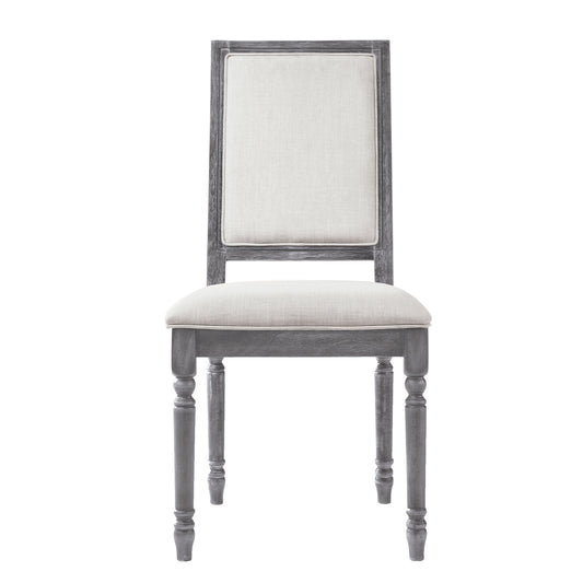 Cream and Weathered Grey Open Back Side Chairs Set of 2