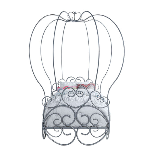 Priya Silver Finish Twin Bed W/Canopy