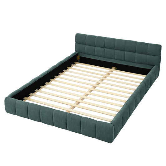 Ruth Modern Chenille Low Platform Bed - Green
