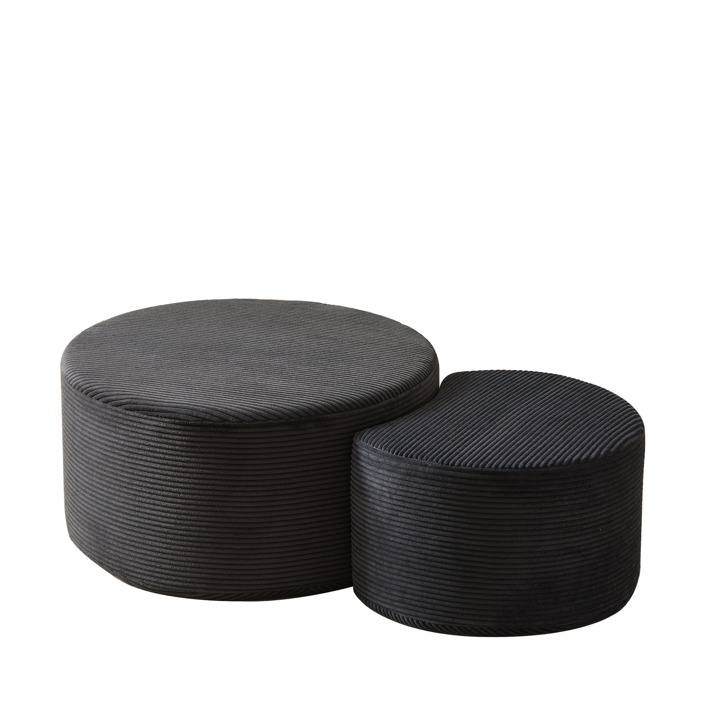 Black Corduroy Nesting Tables with Black Legs - detail view 8