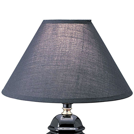 13' Tall Ceramic Table Lamp, Urn-Shaped with Black finish, Linen Shade
