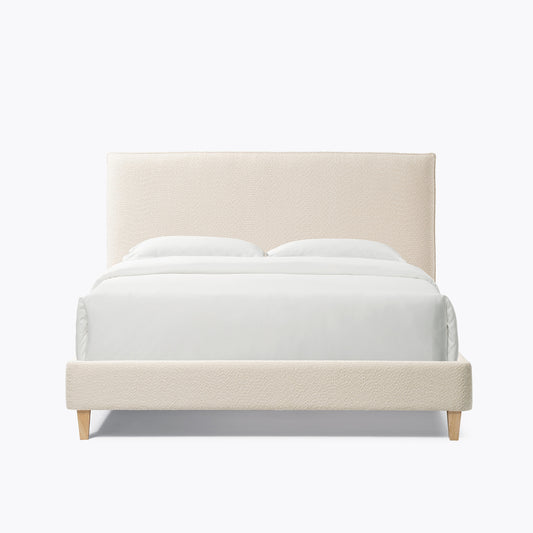 Kenji Vireo Upholstered Platform Bed - Pearl White - Queen