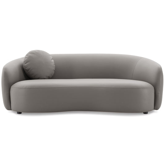 Porter Modern Curved PU Leather Sofa, Gray