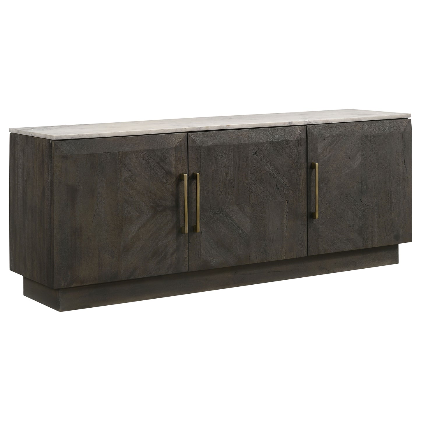 Dennis 3-Door Marble Top Dining Sideboard Server White And Tobacco Grey
