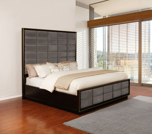 Durango 80" Tall Modern Bedroom Set, Smoked Peppercorn