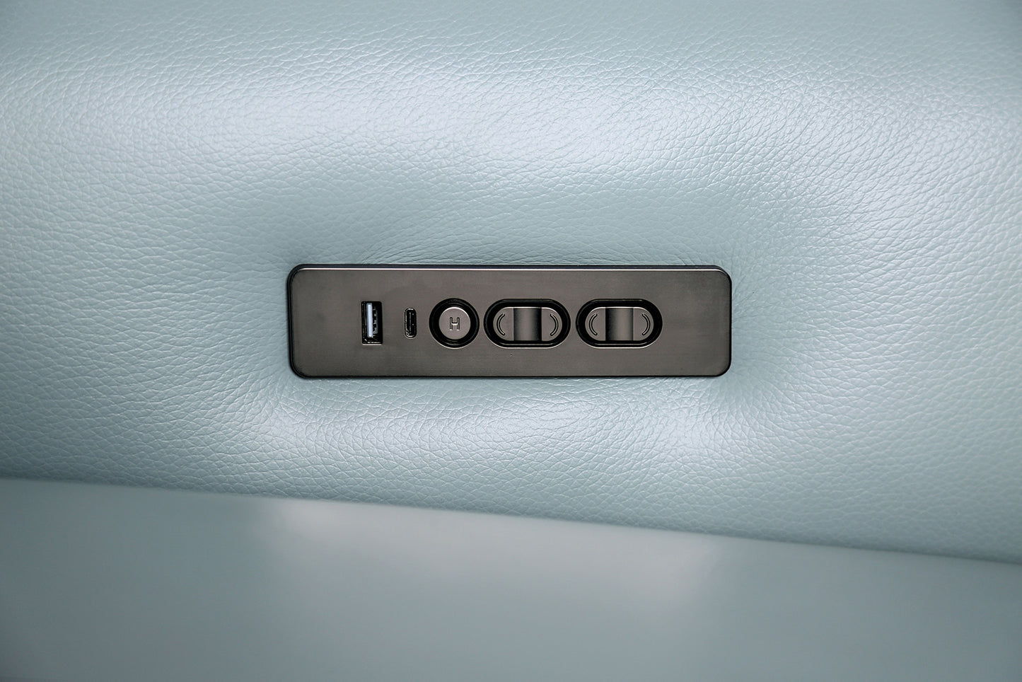 Phineas Leather Power Reclining Chair - Pale Blue