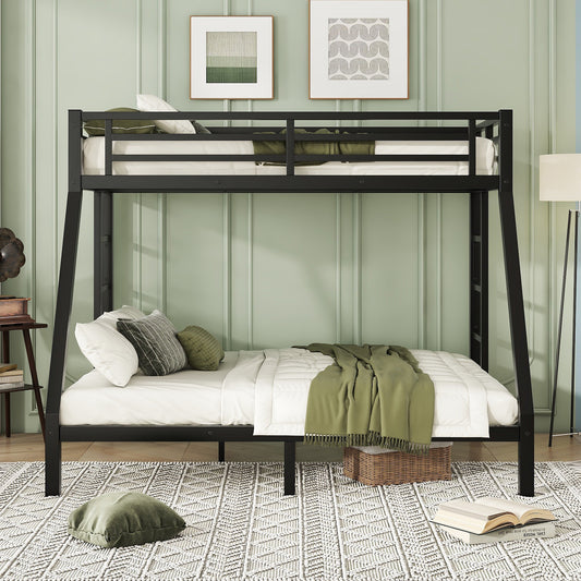 Metal Twin XL over Queen Bunk Bed for Teens and Adults - Black - detail view 2
