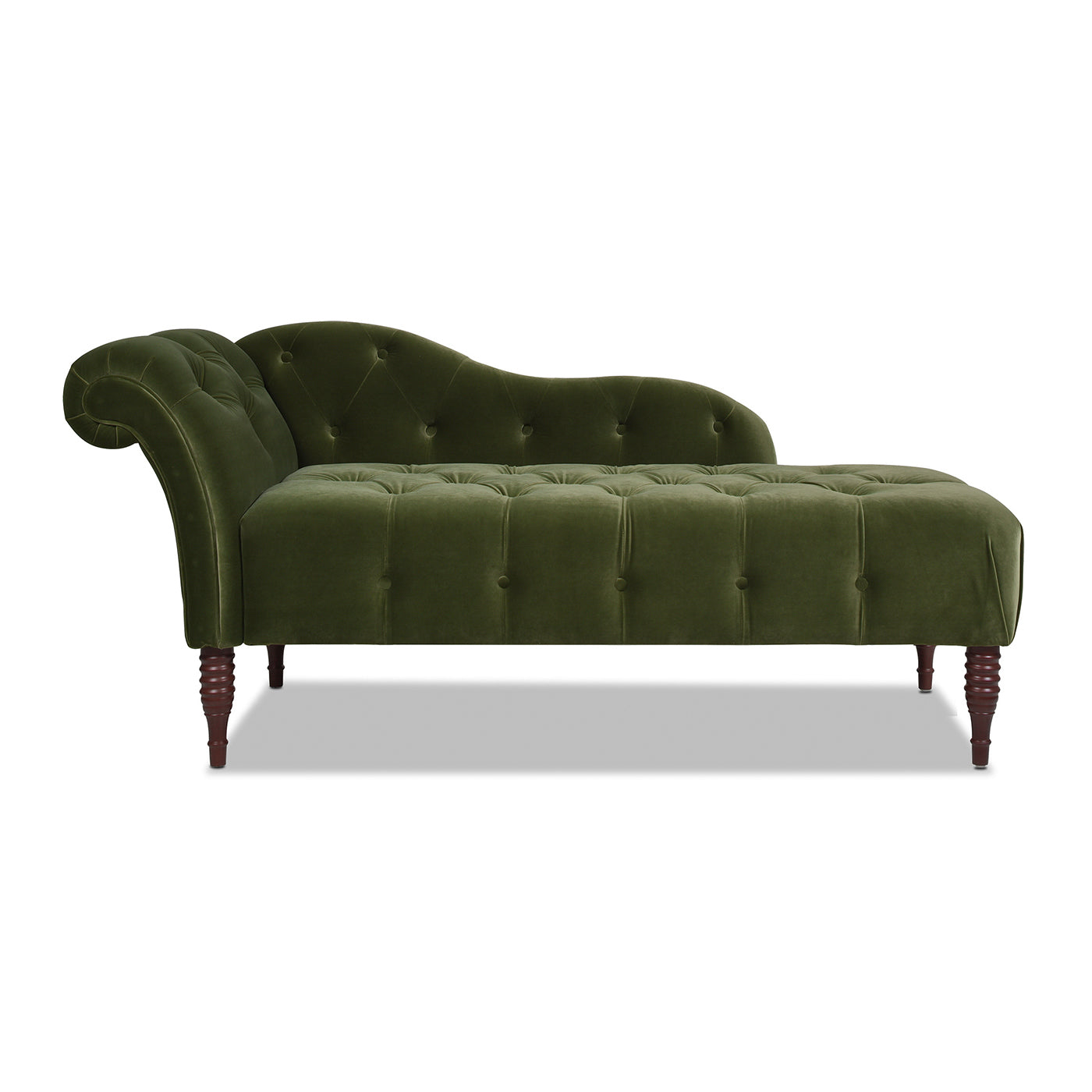 Samuel Tufted Roll Arm Chaise Lounge - Olive & Green - detail view 8