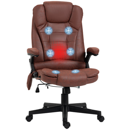 Rhoswen Microfiber Office Chair with Massage, Brown