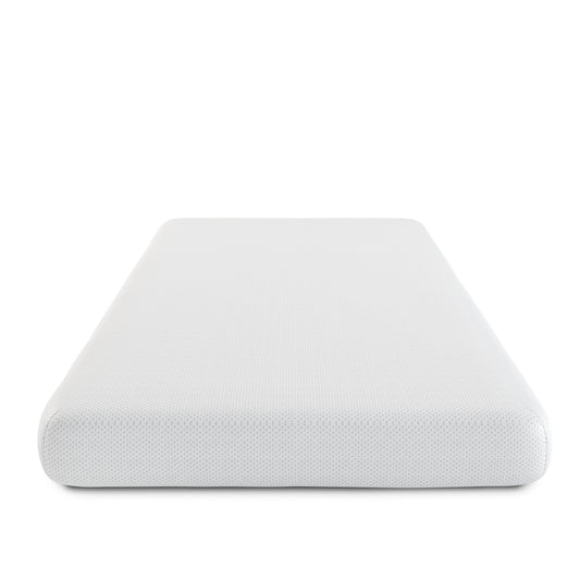 NapQueen 5 inch Twin Size Memory Foam Kids White Mattress with Responsive Support and Breathable Cover