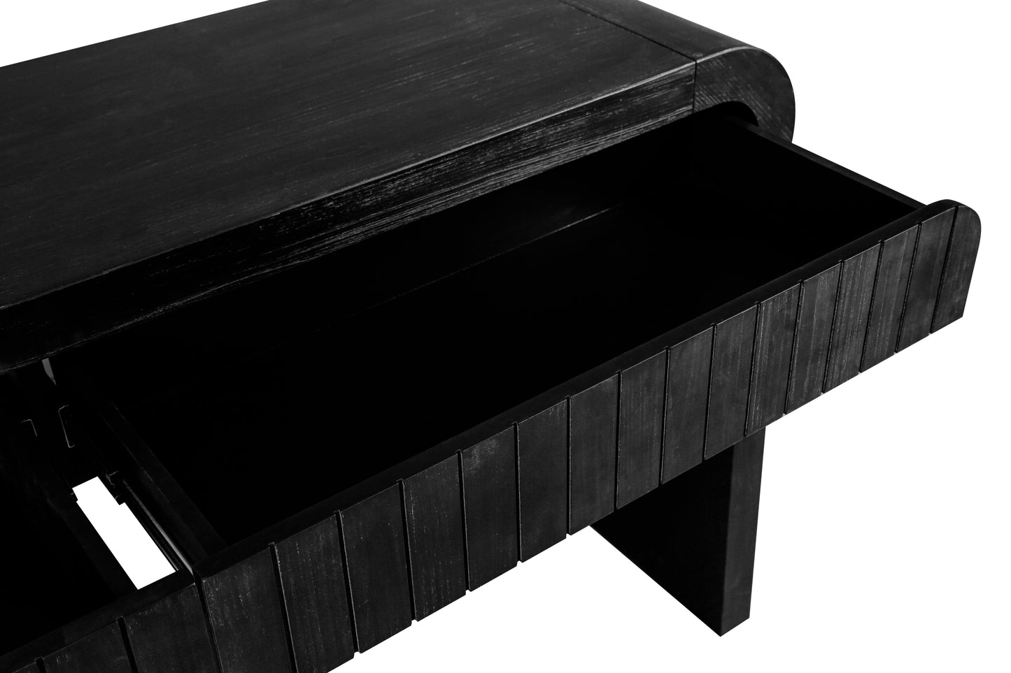Birdie 59'' Vintage Crafted 2-Drawer Console Table, Antique Black
