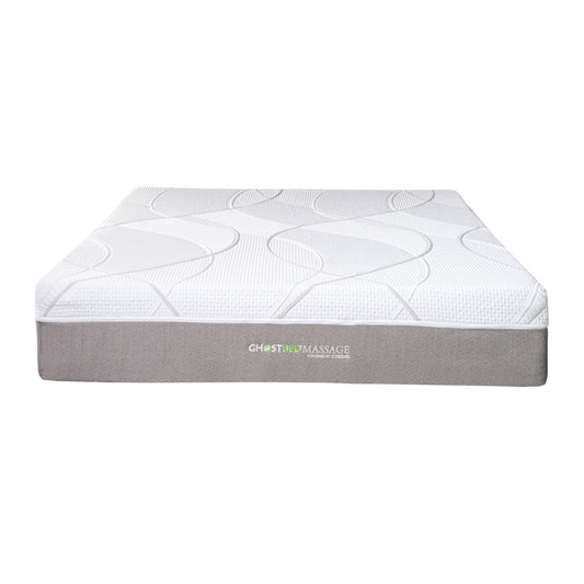 Ghostbed Articulating Massage Mattress Twin XL - White Cotton Cover with Air Cell Technology - primary color shot