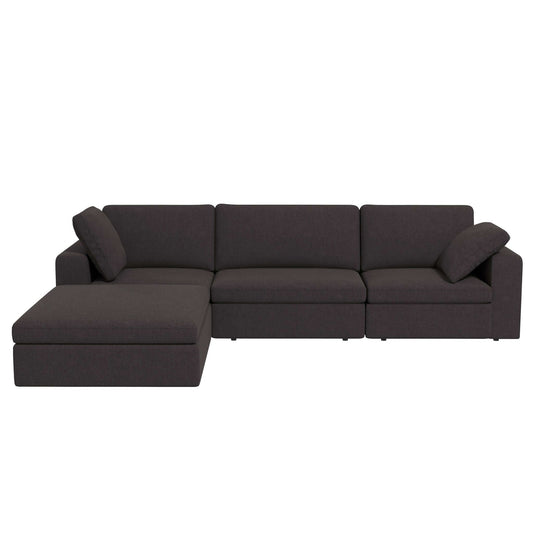 Cecilia Modular Corner Sectional Modern Fabric Sofa Dark Gray Sturdy Design - primary color shot