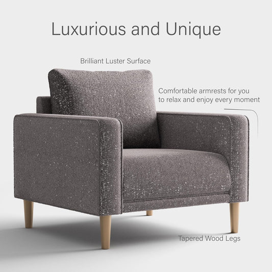 FOA Elverum Contemporary Fabric Blend Accent Chair - Charcoal Gray