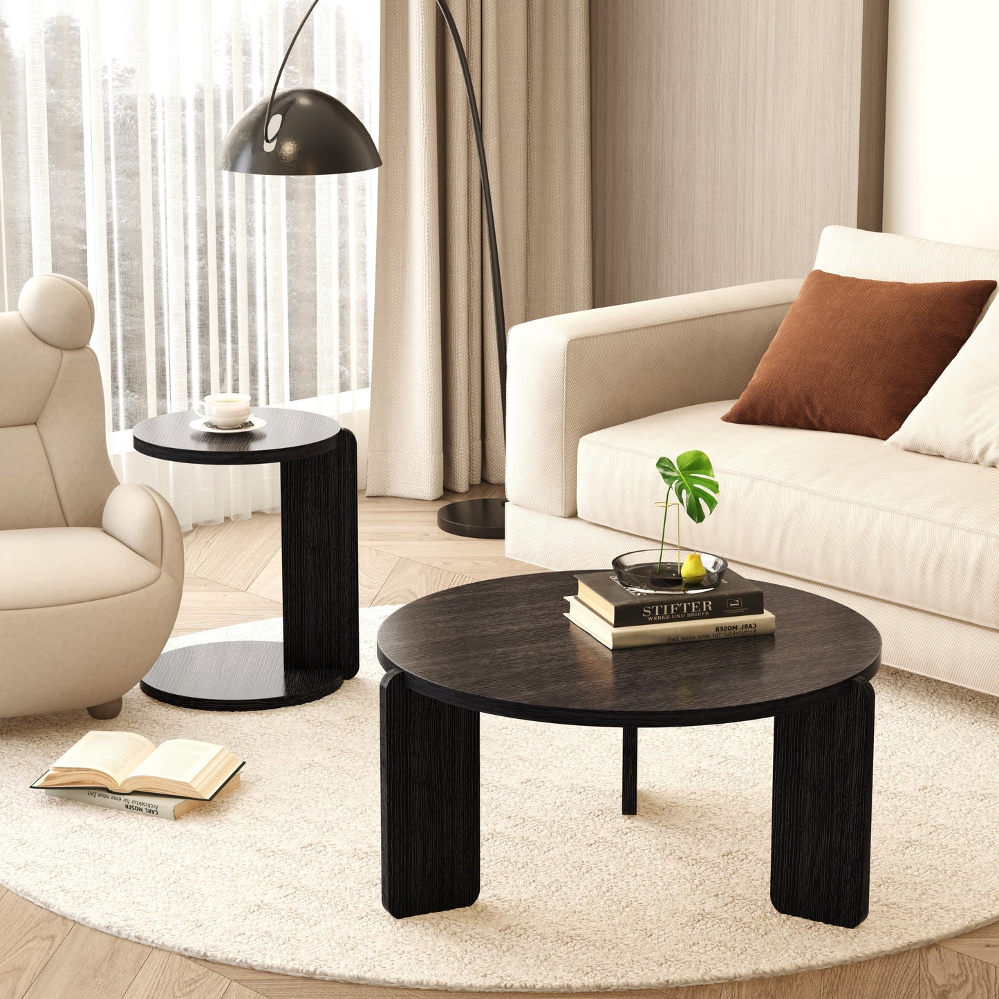 Black Nesting Tables with Black Legs - detail view 8