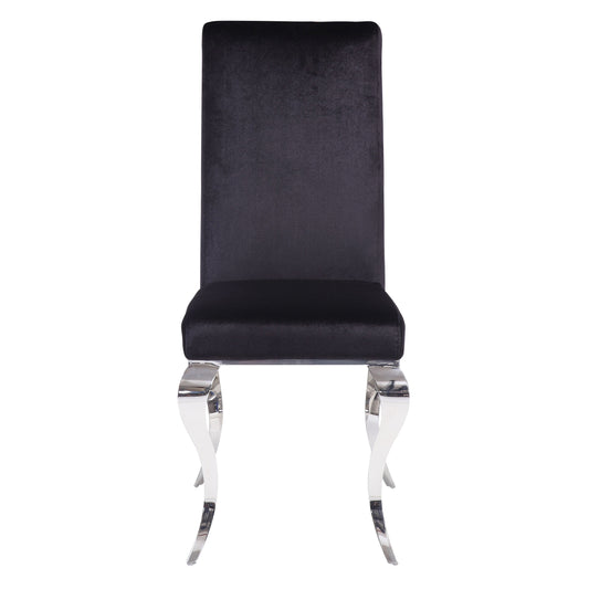 Black and Chrome Tight Back Side Chairs Set of 2